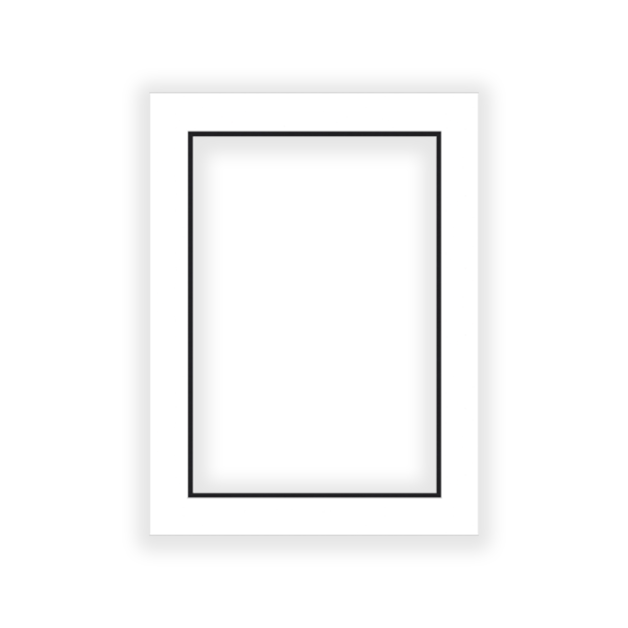 White on Black Double Photo Mat 22x28 for 16x20 Photos - Fits 22x28 Frame 